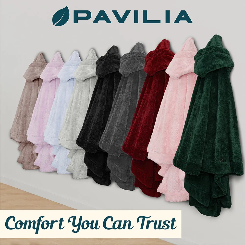 Angel Wrap Hoodie Sherpa Fluffy Poncho Blanket