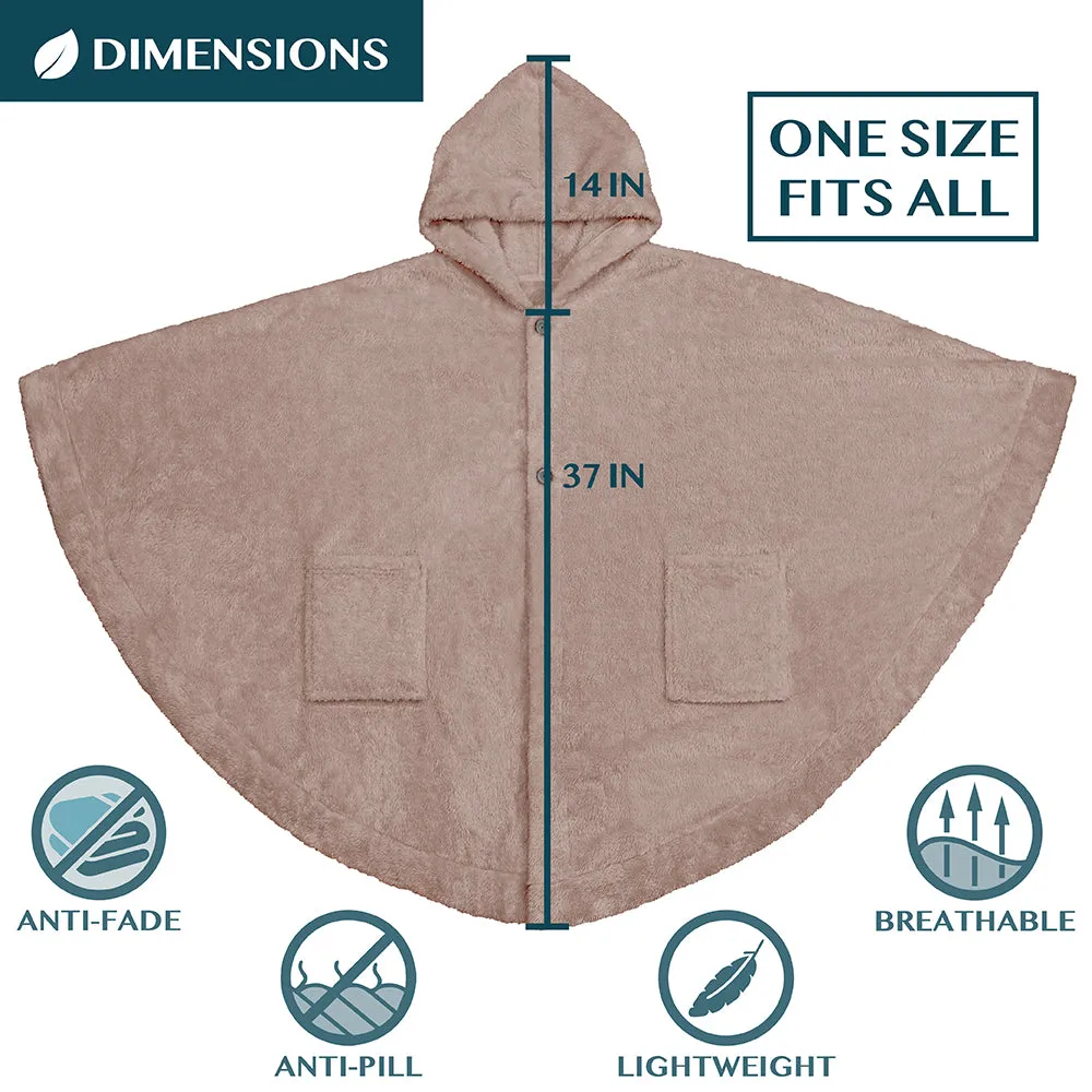 Angel Wrap Hoodie Sherpa Fluffy Poncho Blanket