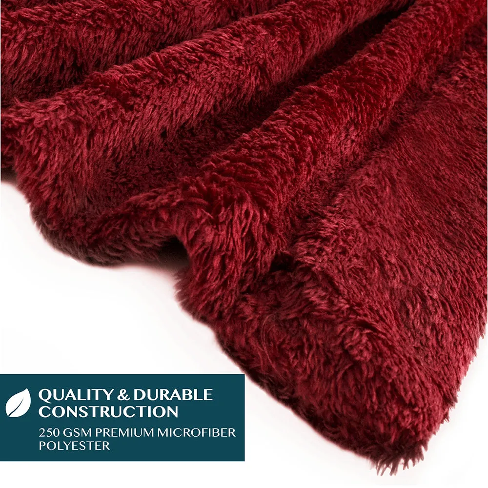 Angel Wrap Hoodie Sherpa Fluffy Poncho Blanket