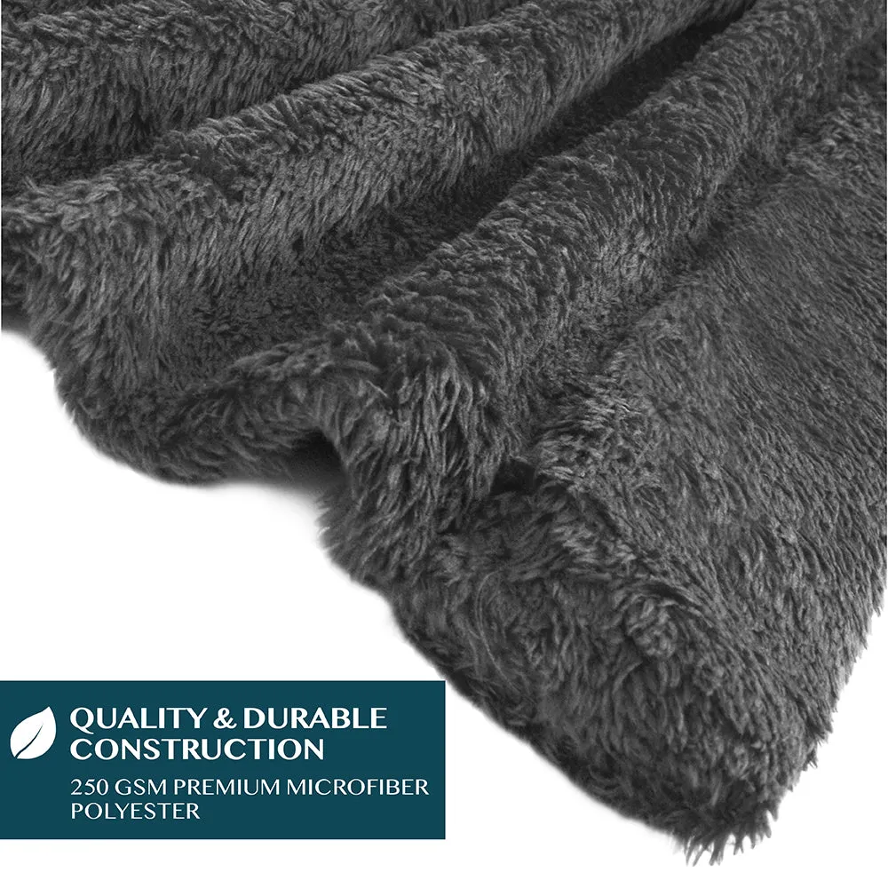Angel Wrap Hoodie Sherpa Fluffy Poncho Blanket