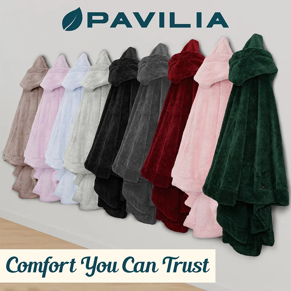Angel Wrap Hoodie Sherpa Fluffy Poncho Blanket