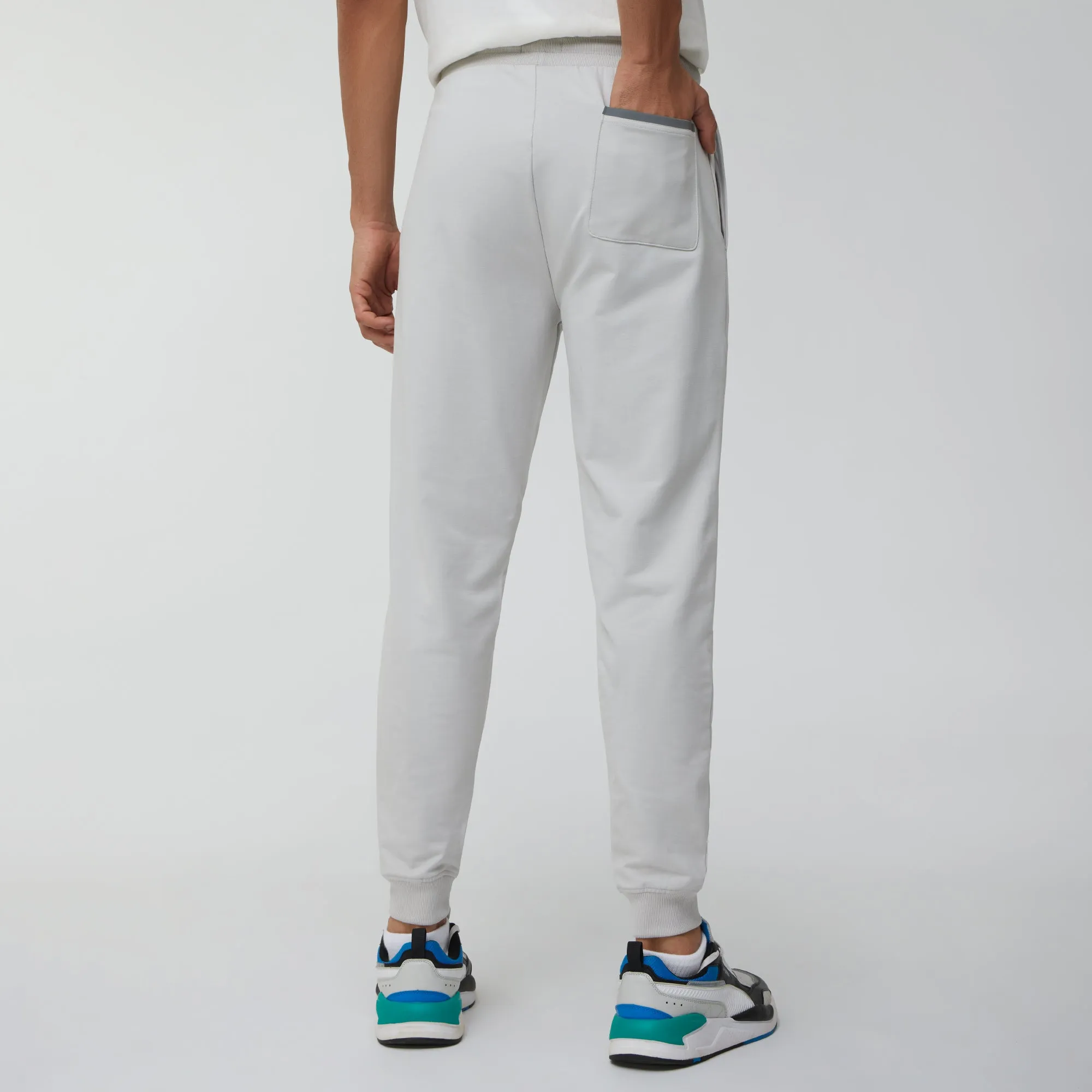 Ascent French Terry Cotton Blend Joggers Chrome White