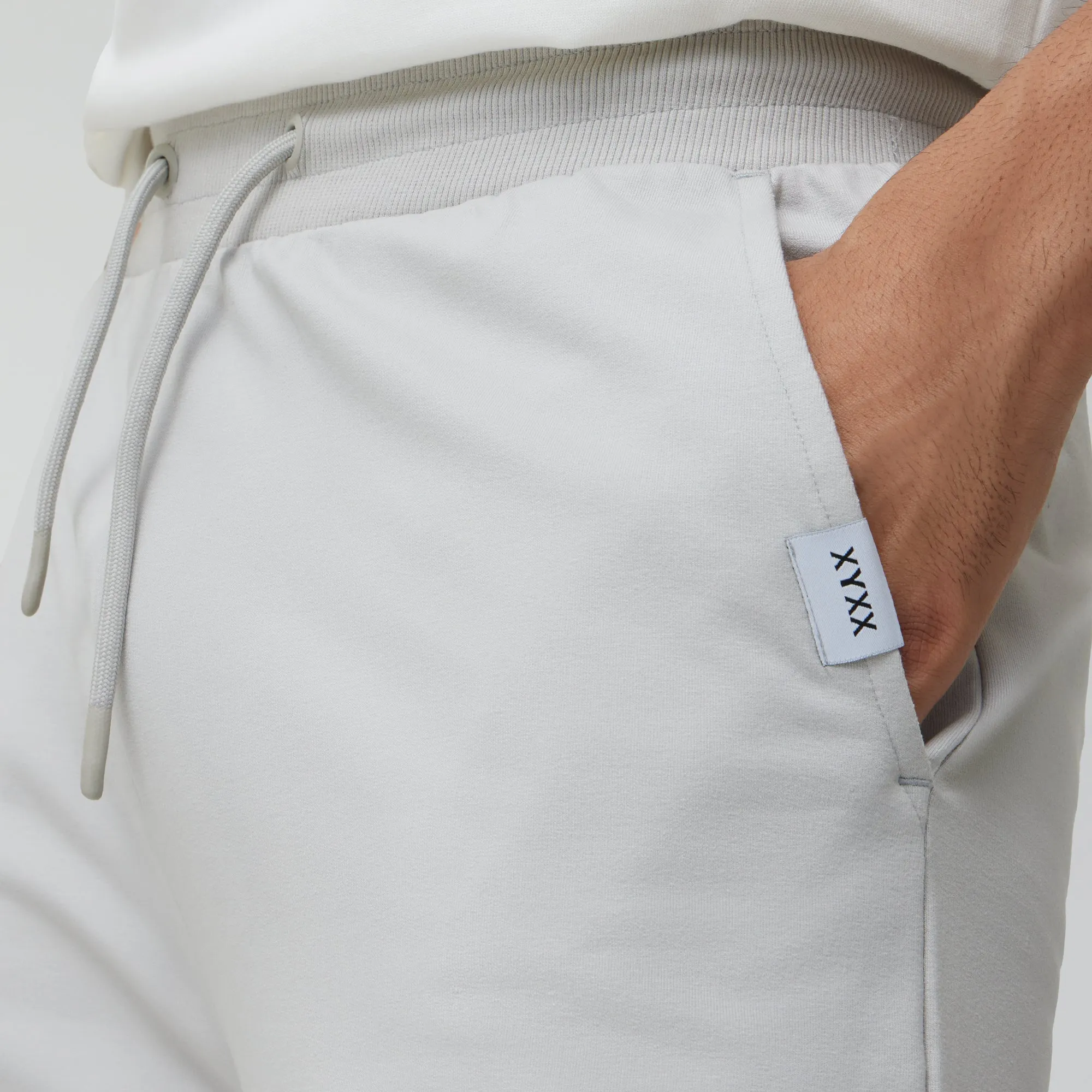 Ascent French Terry Cotton Blend Joggers Chrome White