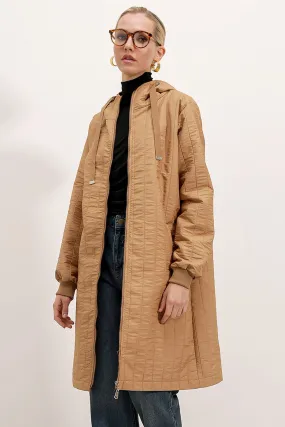 BGD Women Quilted Long Puffer Jacket - Biscuit - Avondale
