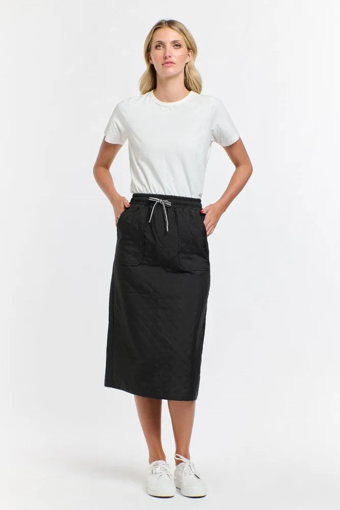 Black Quilted Skirt By 365 Days