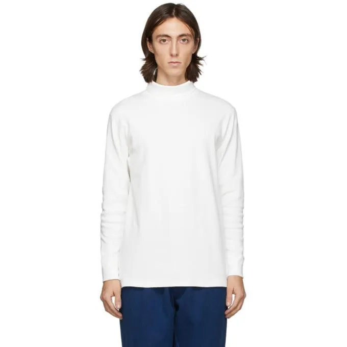 Blue Blue Japan Off-White Hand-Dyed Rib Knit Turtleneck