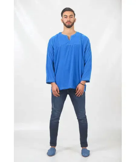 Blue velvet tunic