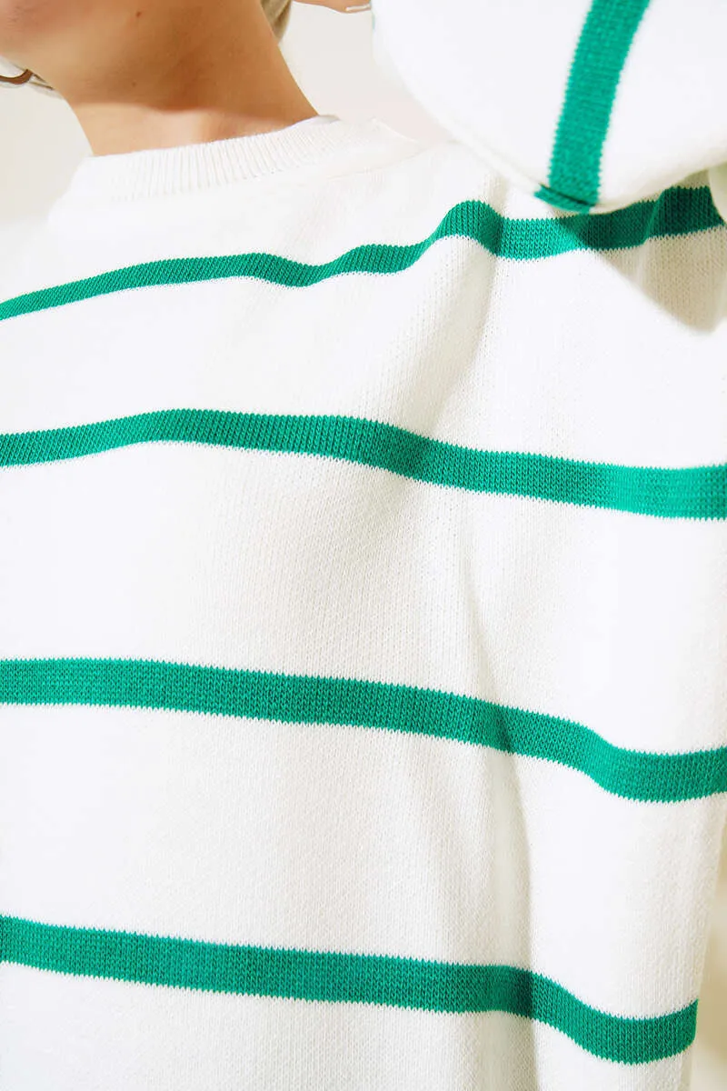 BNG Women -33 Striped Knit Tunic Green - Clermont