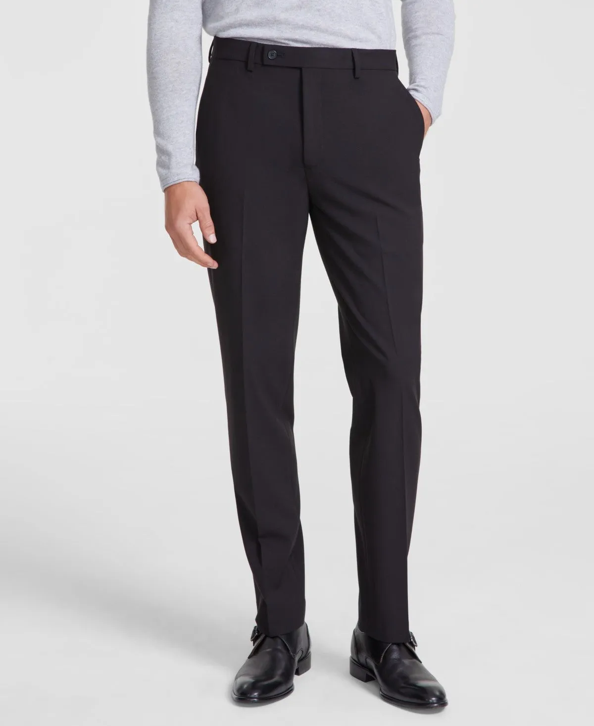 Calvin Klein Mens Slim fit Dress Pants 38 / 30 Black Solid