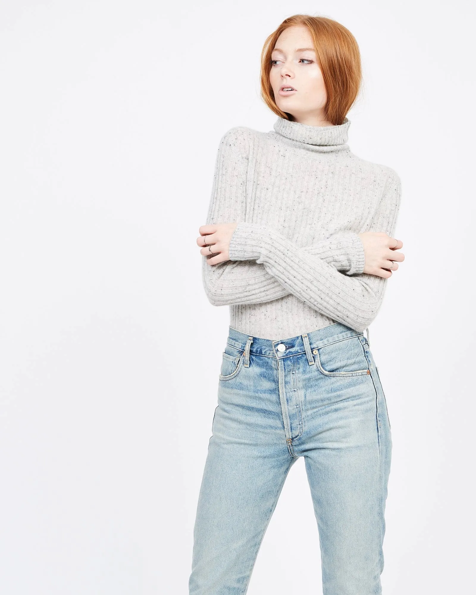 Cashmere Ribbed Turtle Neck
