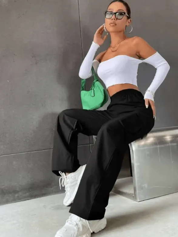 Chic Baggy Joggers for Women | High Waist Casual Cargo Pants