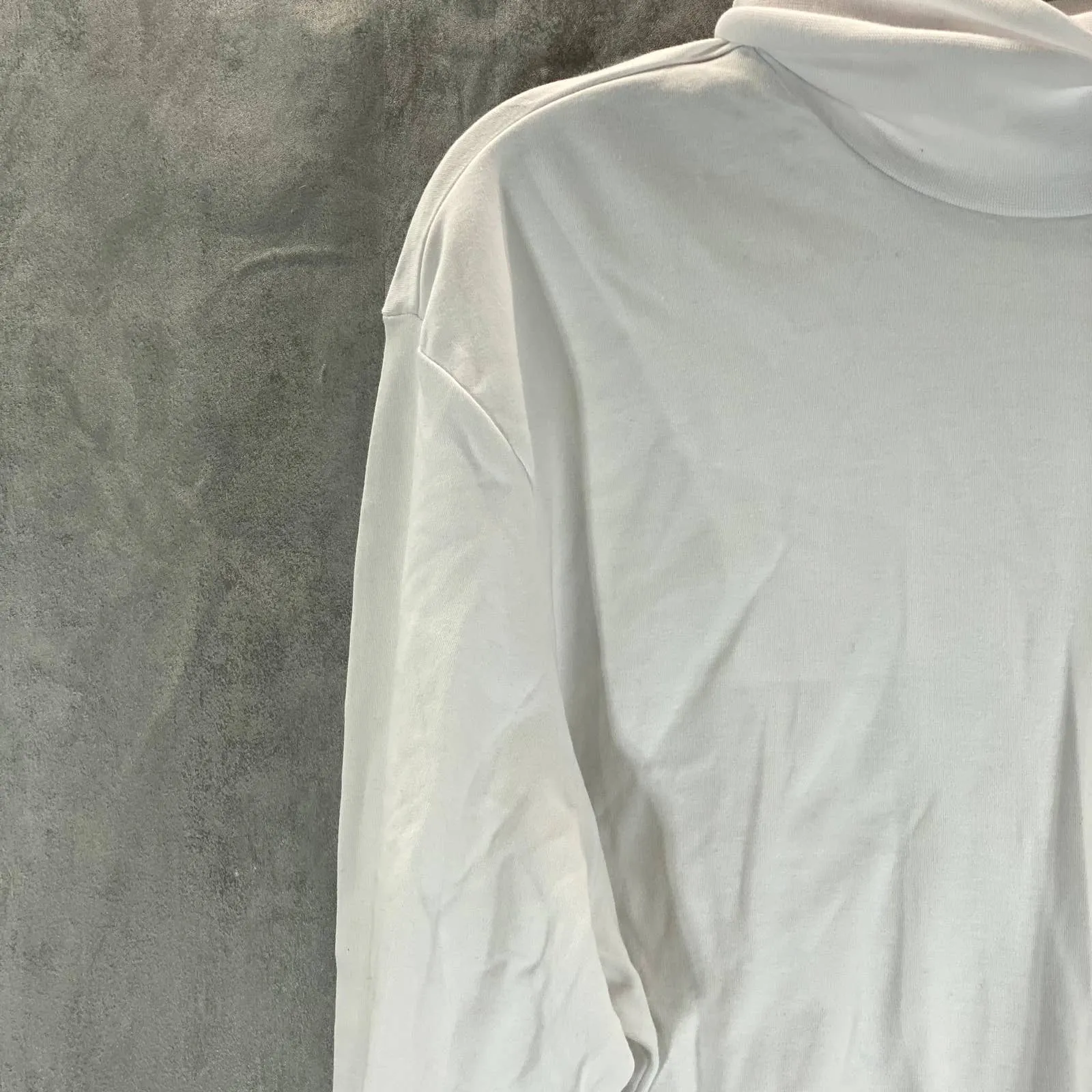 CLUB ROOM Men's White Solid Interlock Turtleneck Long-Sleeve Shirt SZ XL