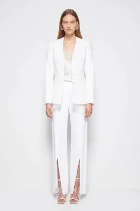 Crepe Combo Basque Blazer White