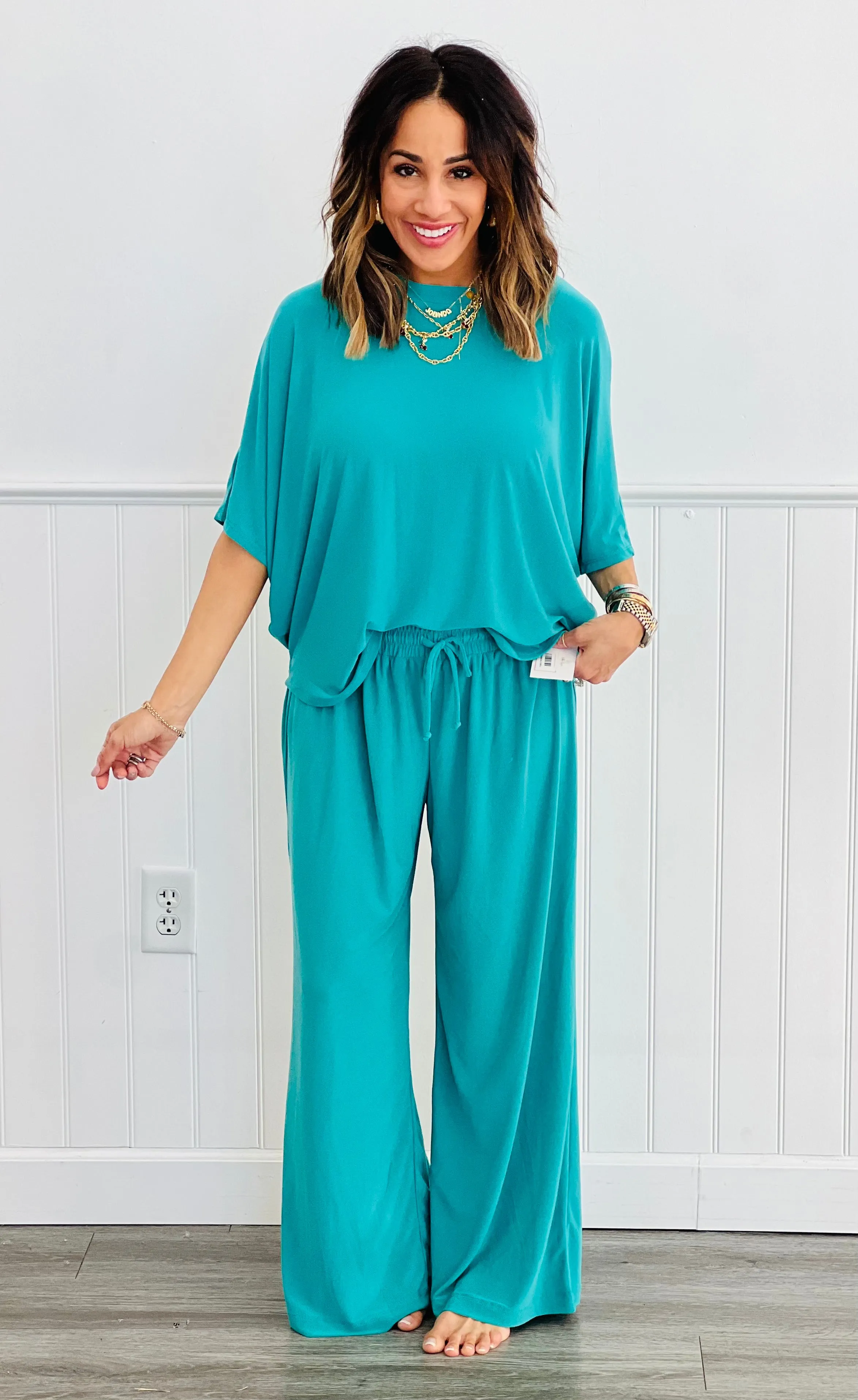 Dear Scarlett Yes Please Poncho Tunic Top & Pants Set (Reg. & Plus) - 8 Colors