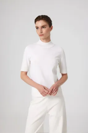 Ecru Half Turtleneck Wool Blend Sweater