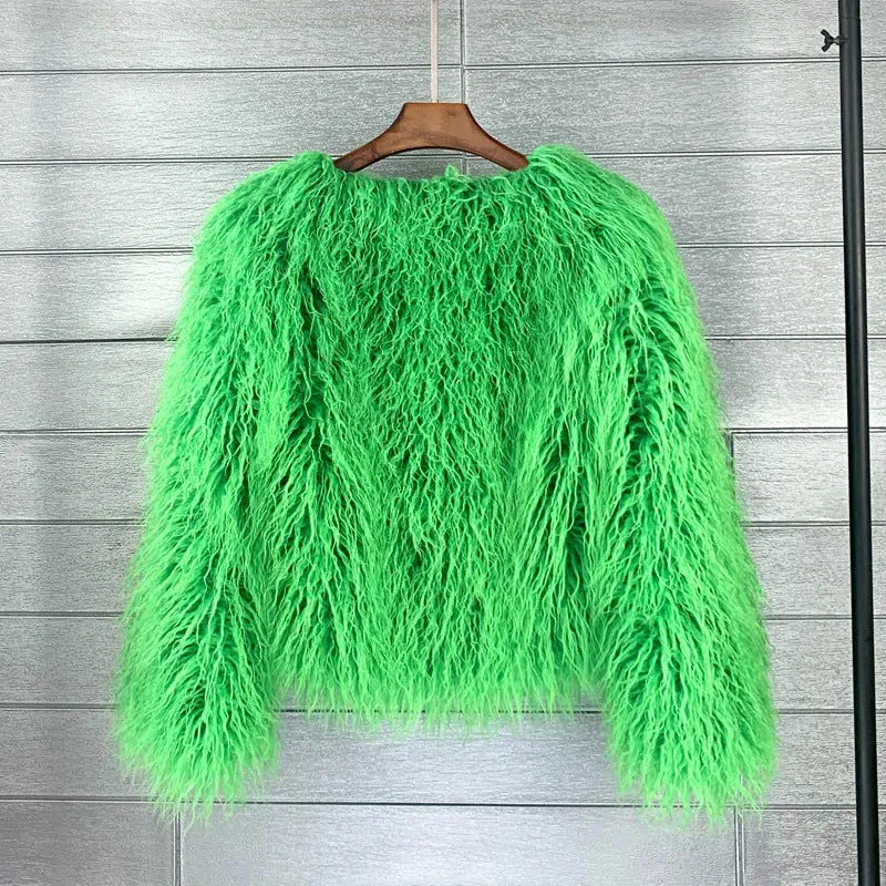Fashion Winter Top Faux Fur Elegant Coat Thicken Warm Women Jacket