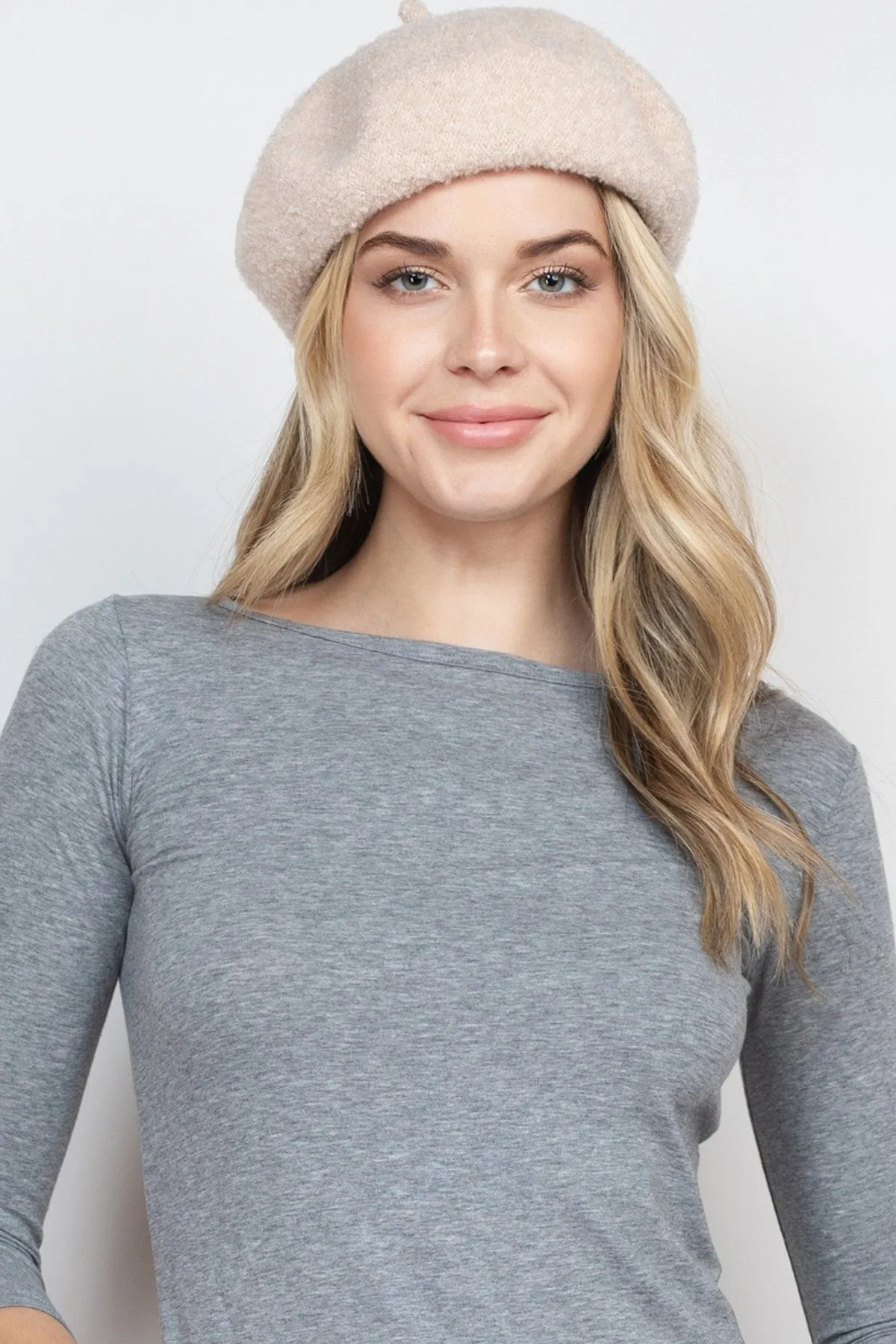French Royalty Fleece Black Beret Hat