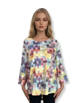 Ft Rose Top multi cubes by Sylvaine Jourdes