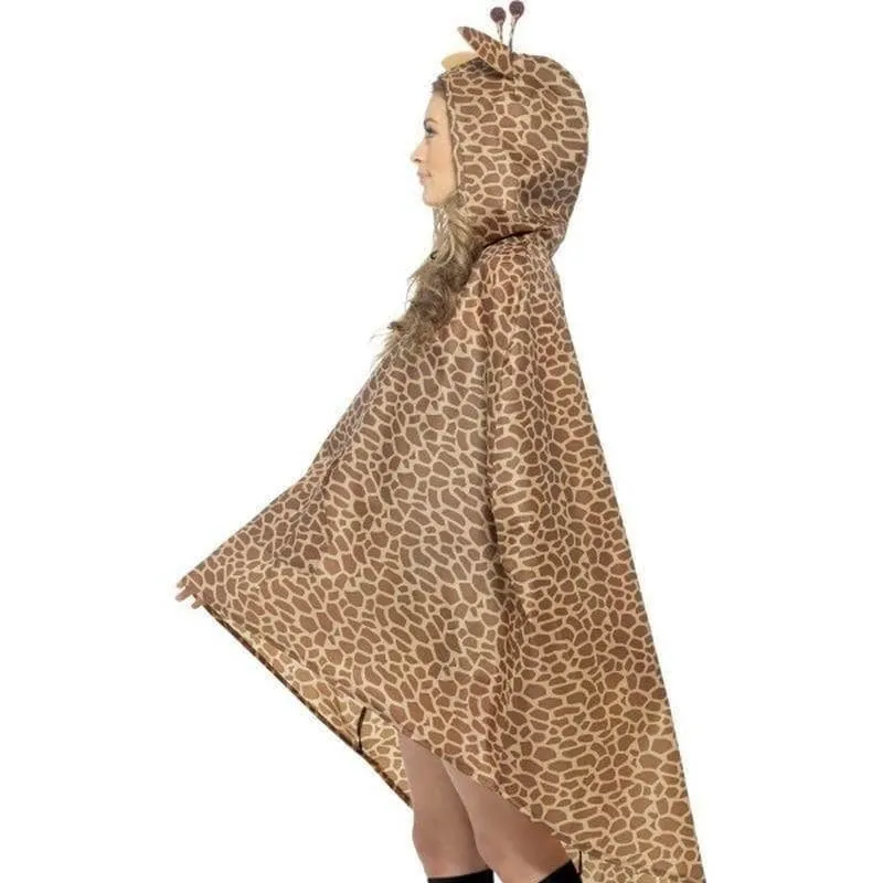 Giraffe Party Poncho Adult One Size Orange Black