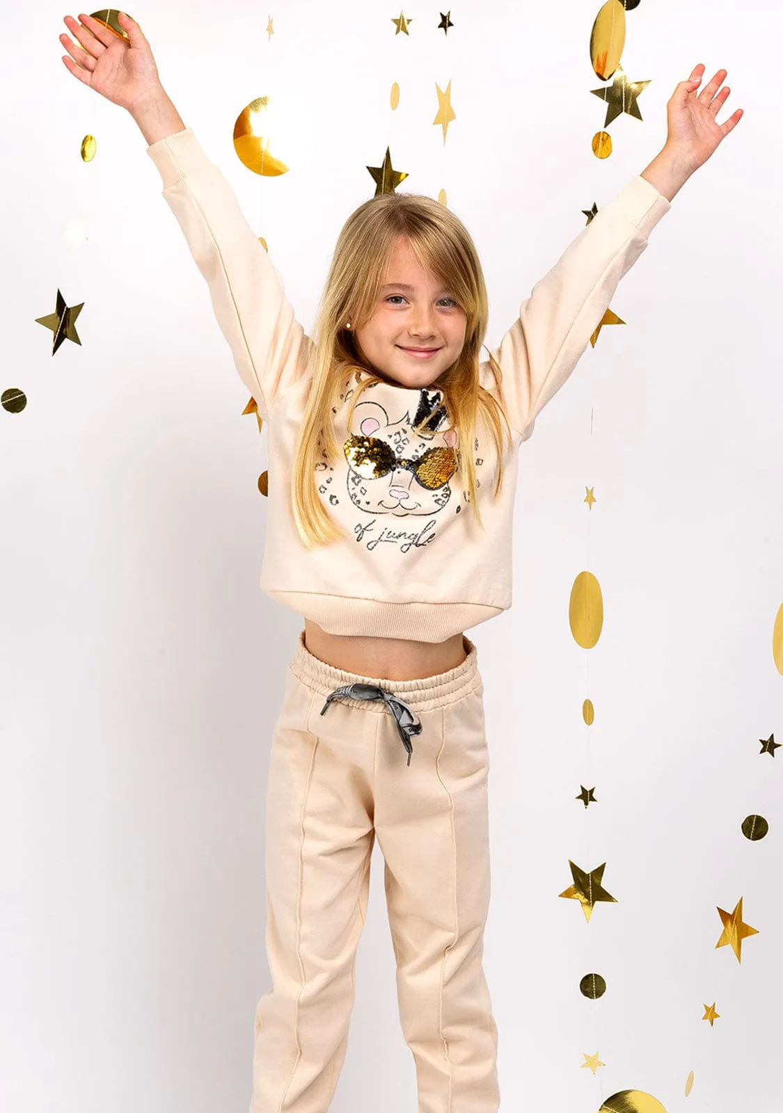 Girl's Beige Joggers