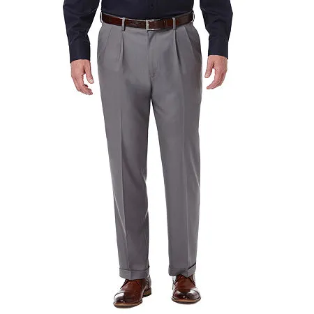 Haggar Mens Classic fit Dress Pants 34 / 29 Grey Solid