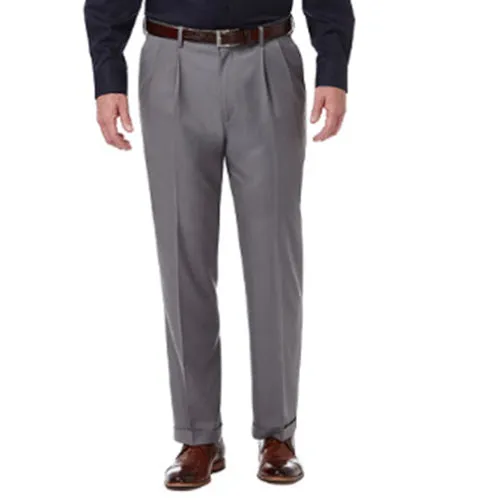 Haggar Mens Classic fit Dress Pants 34 / 29 Grey Solid