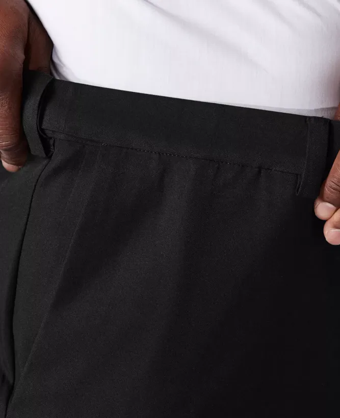 Haggar Mens Classic Fit fit Dress Pants 46 / 32 Black Solid Stretch