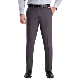 Haggar Mens Slim fit Dress Pants 30 / 32 Grey Solid Stretch