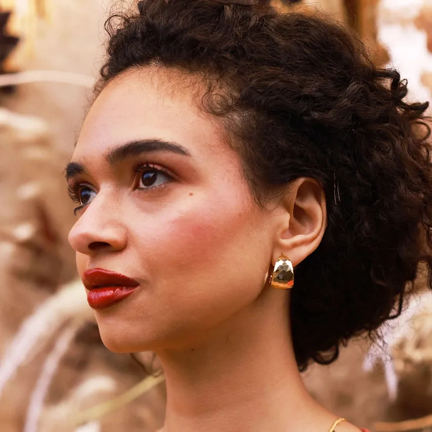 Hammered Vintage Style Hoop Earrings