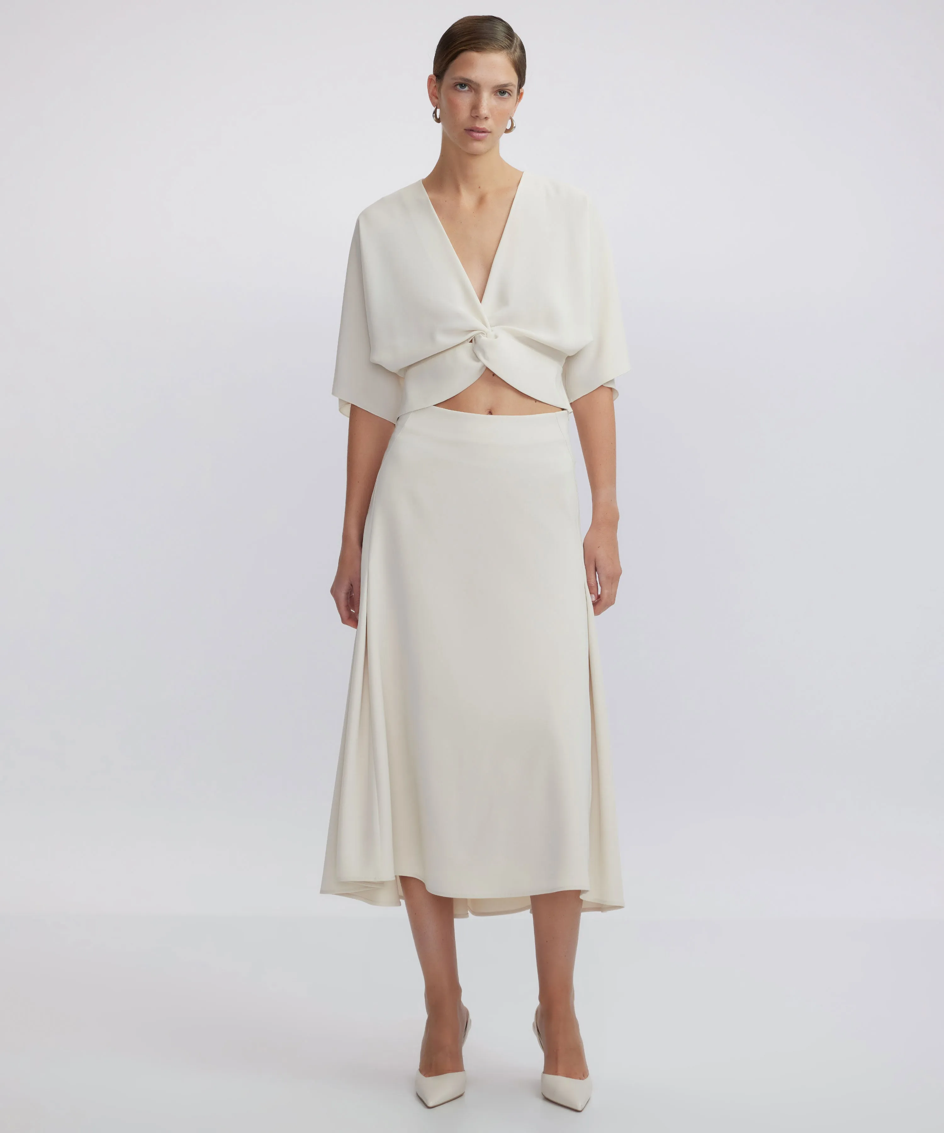 Ipekyol Flounce Midi Skirt Off White