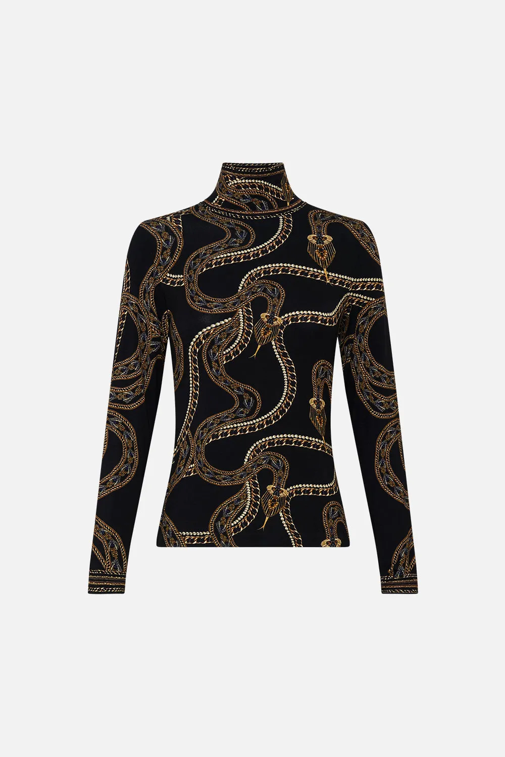 JERSEY TURTLENECK TOP