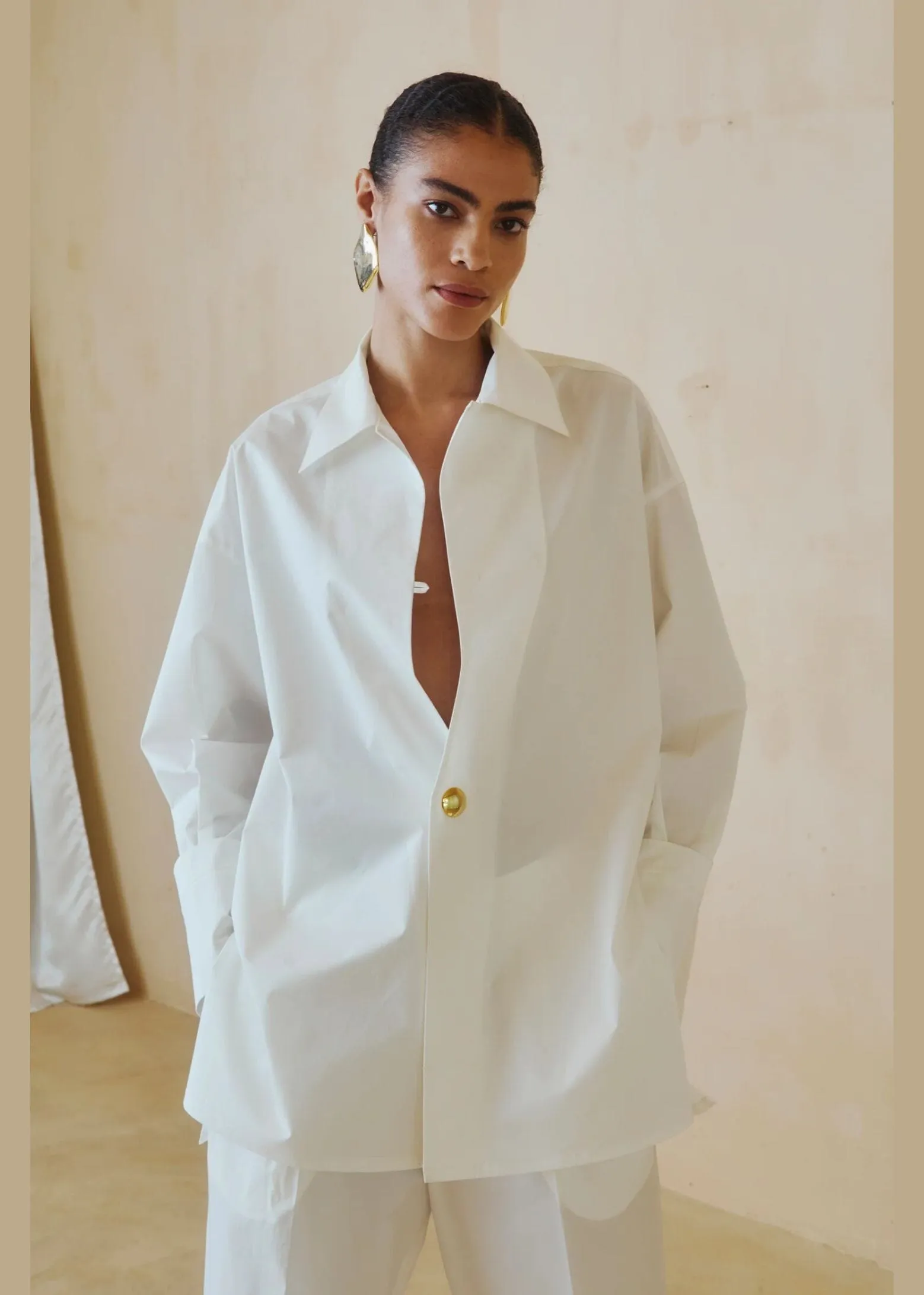 Jodie Shirt Popeline Tunic Style / White