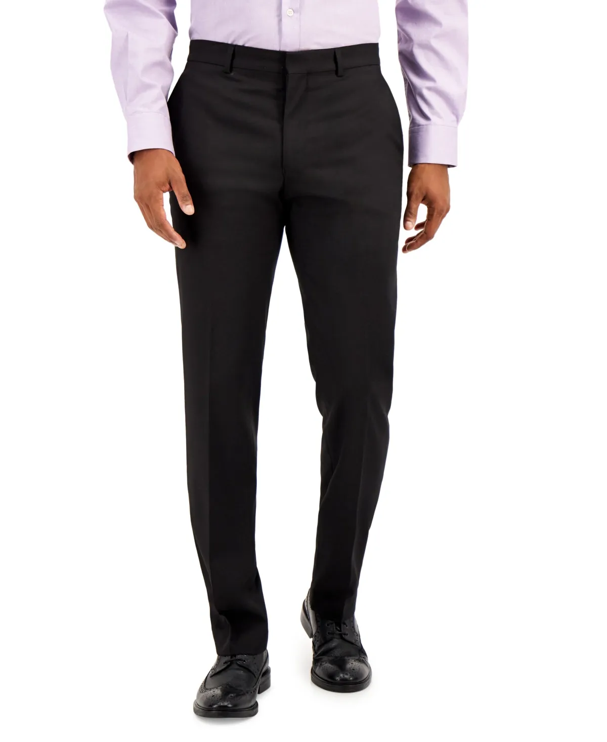 Kenneth Cole Reaction Mens Slim fit Dress Pants 34X32 Black Solid