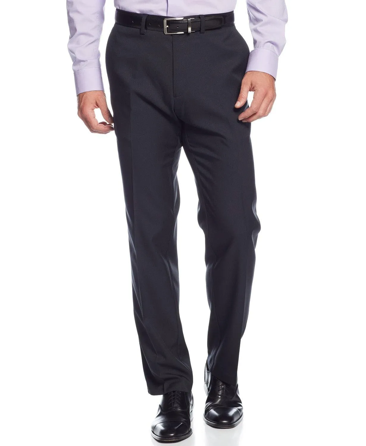 Kenneth Cole Reaction Mens Slim fit Dress Pants 34X32 Black Solid