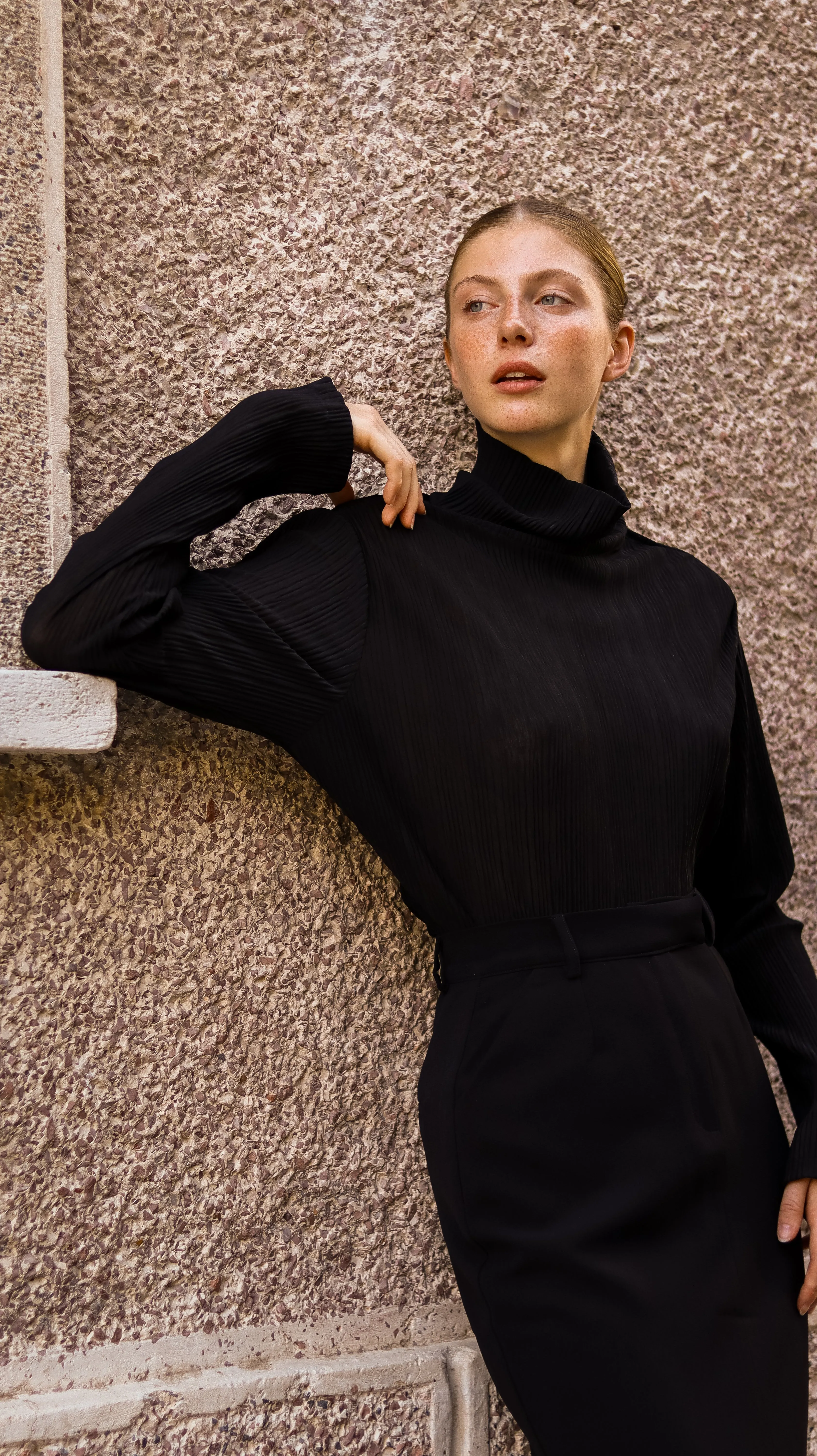 Knitted Black Turtleneck Sweater
