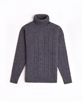Käsmu men's braided high neck sweater