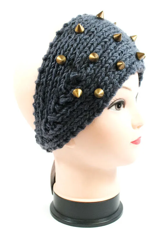 Ladies Knitted Headbands with Spike Studs Wholesale