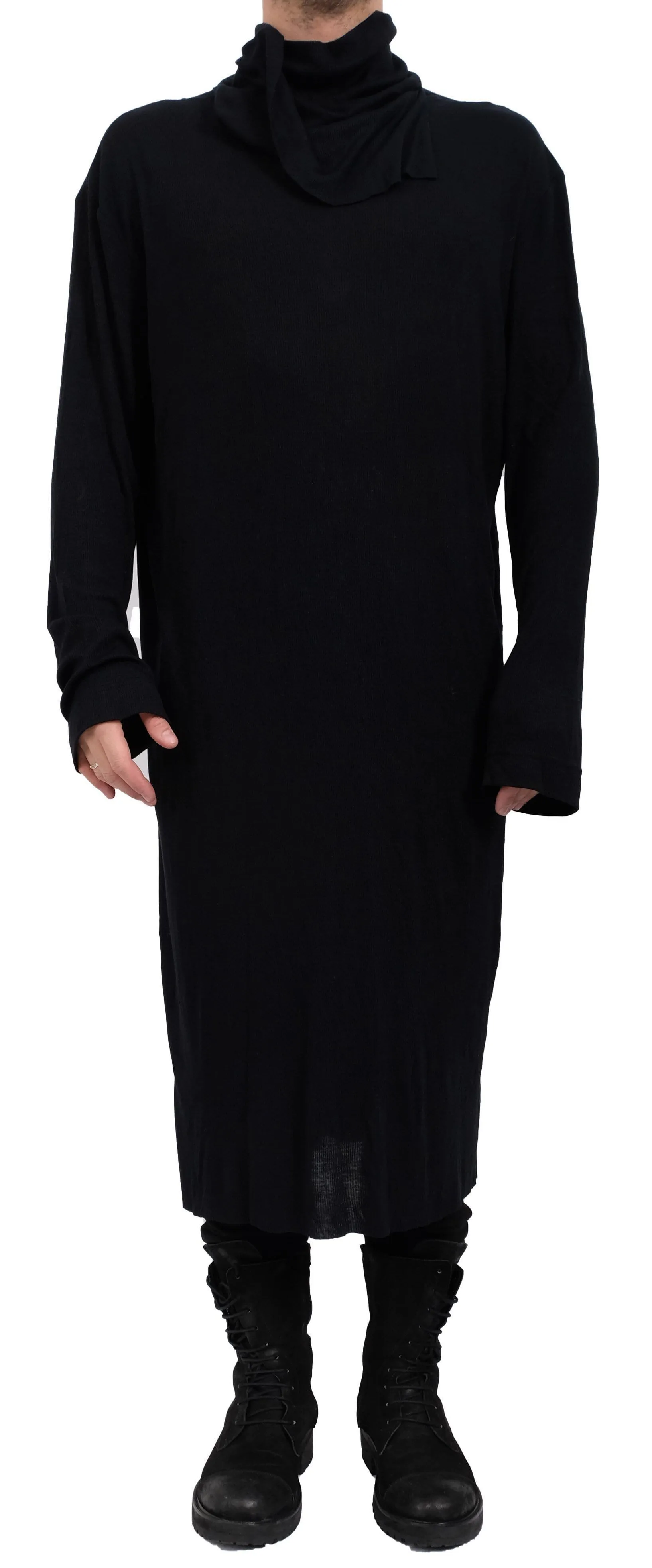 Long Wide Ribbed Turtleneck