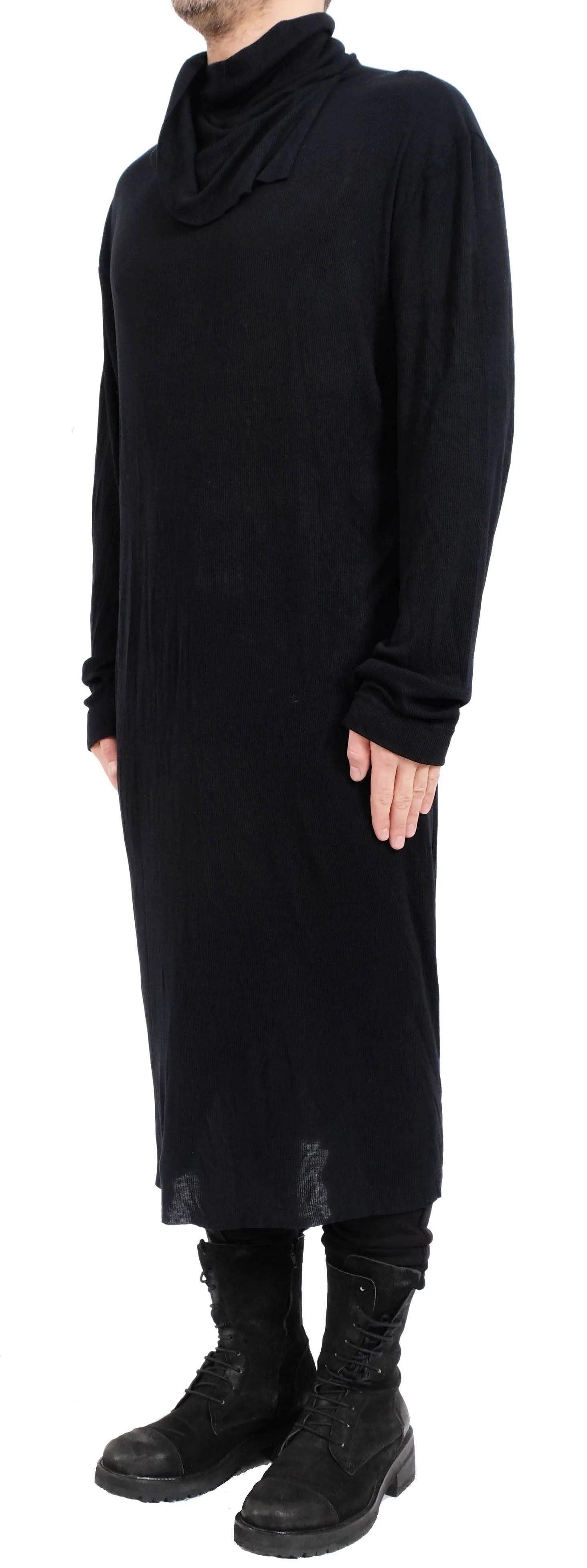 Long Wide Ribbed Turtleneck