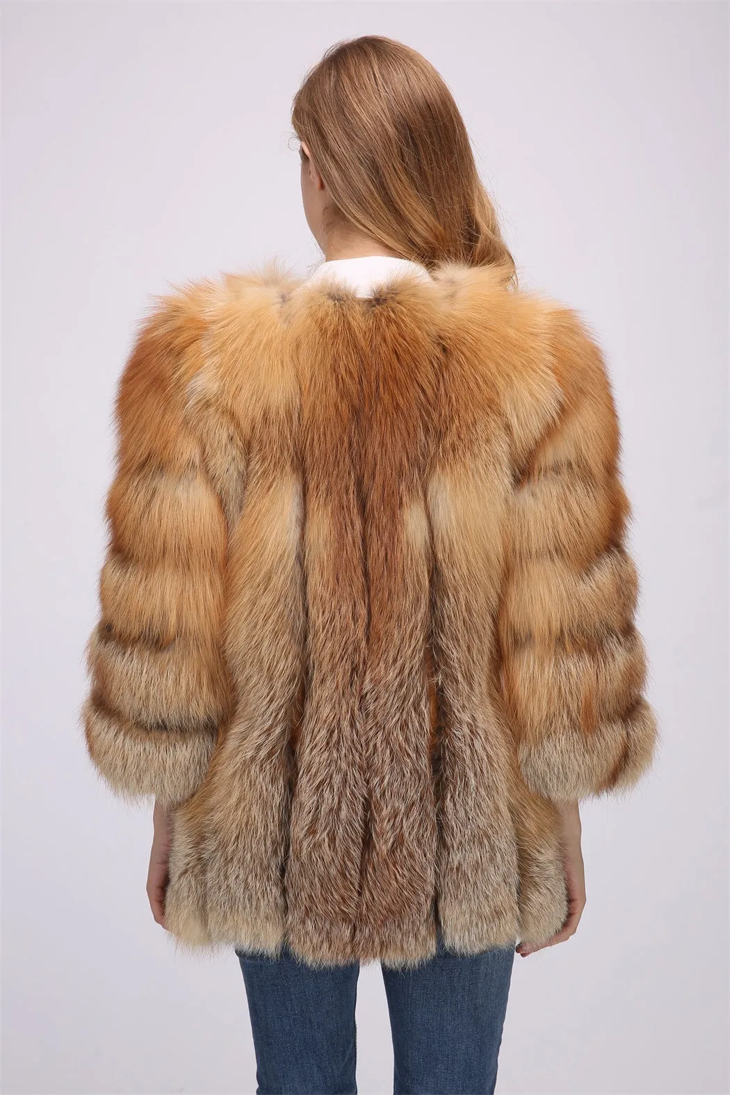 LVCOMEFF real  red fox fur coat outwear natural fur winter warm furry fluffy free shipping
