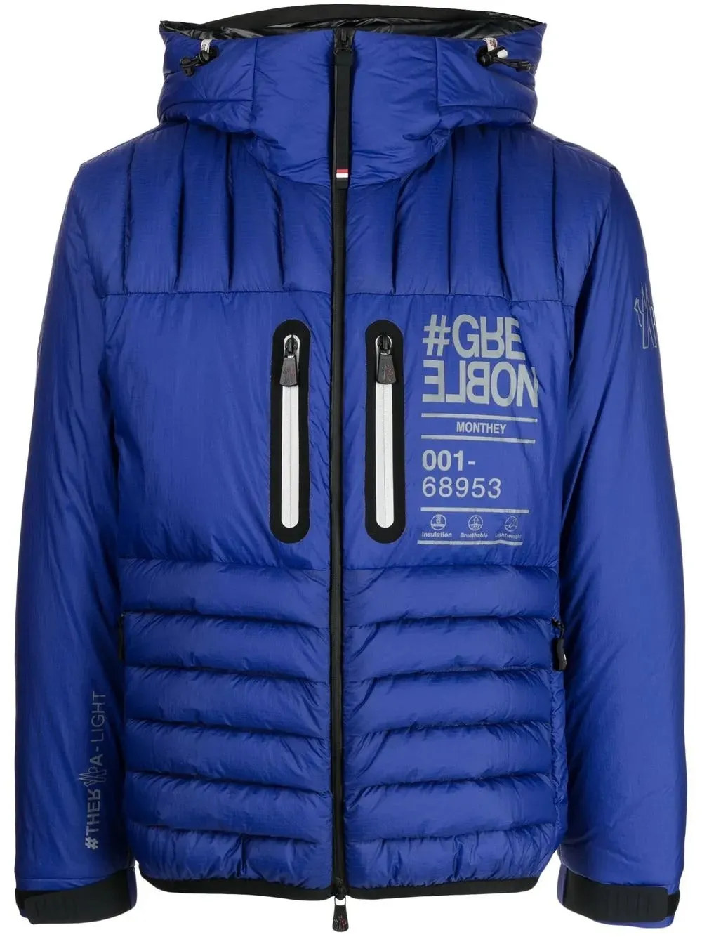 Moncler Grenoble Mens Monthey Zip-Up Puffer Jacket Coat Size 5 / XXL Blue