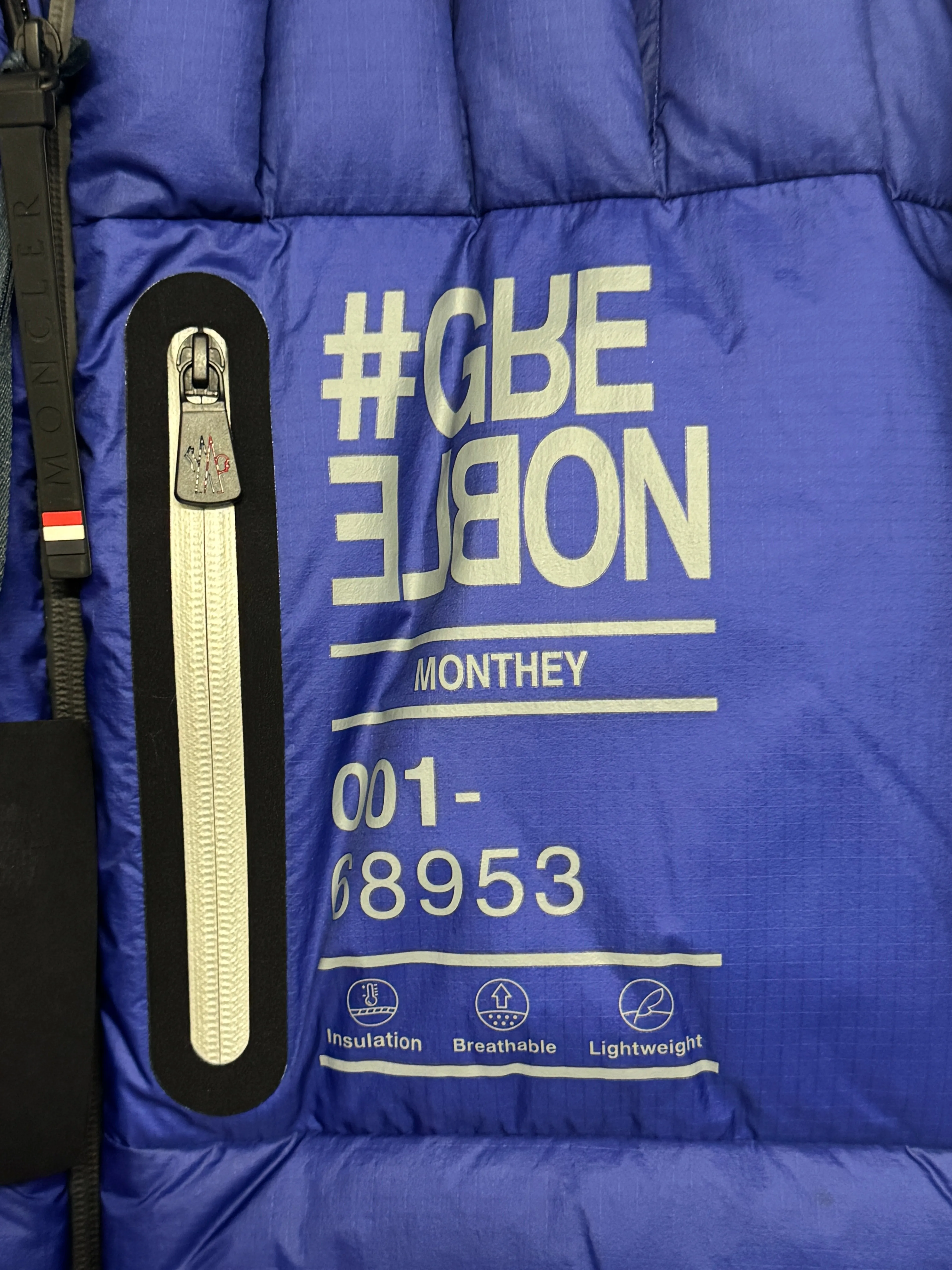 Moncler Grenoble Mens Monthey Zip-Up Puffer Jacket Coat Size 5 / XXL Blue