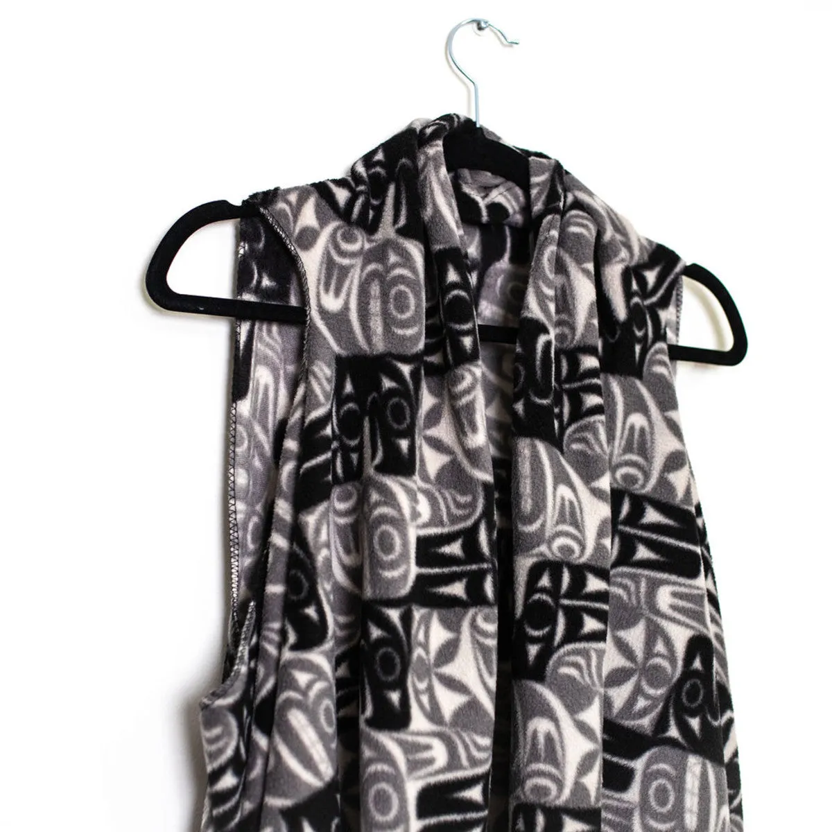 Multi-Use Fleece Cape - Thunderbird and Whale by Maynard Johnny Jr.