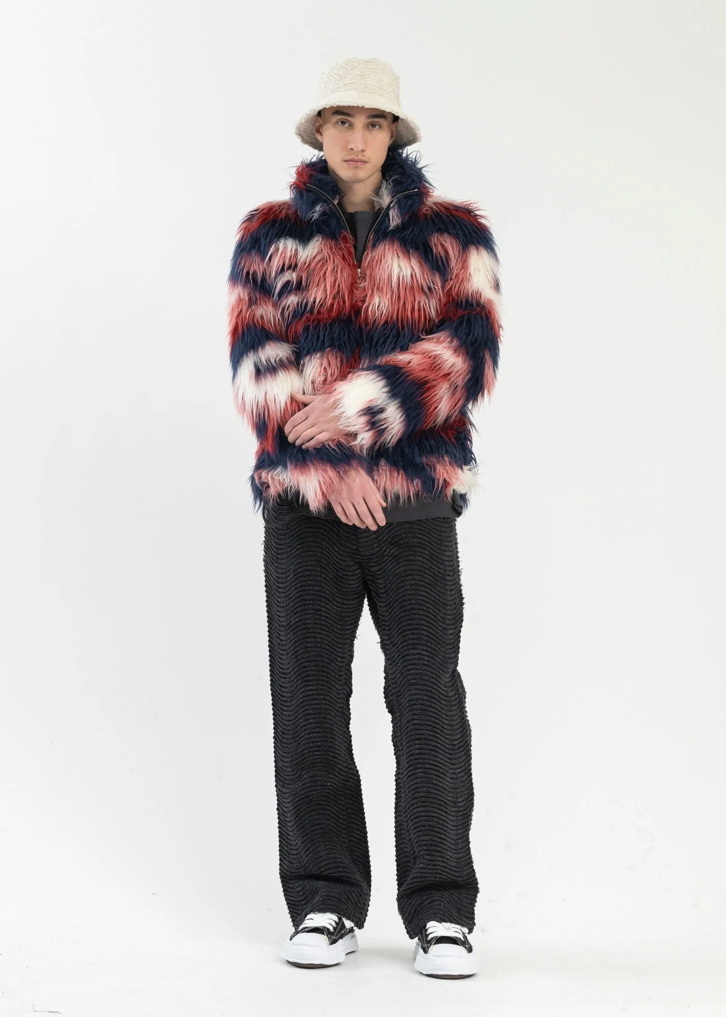 Multicolor Faux Fur Blouson