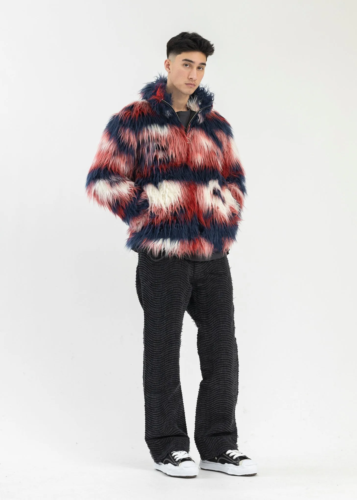 Multicolor Faux Fur Blouson