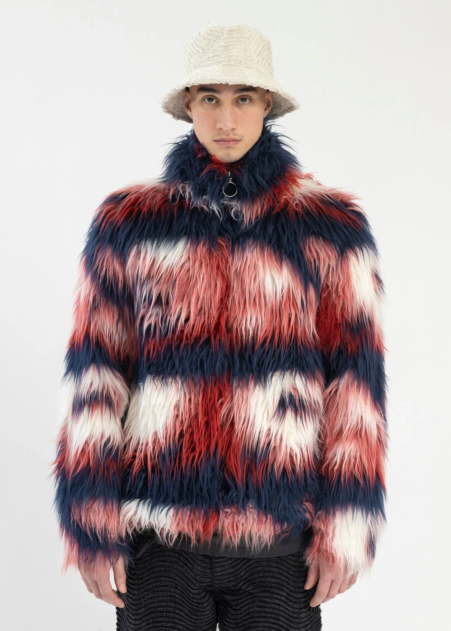 Multicolor Faux Fur Blouson