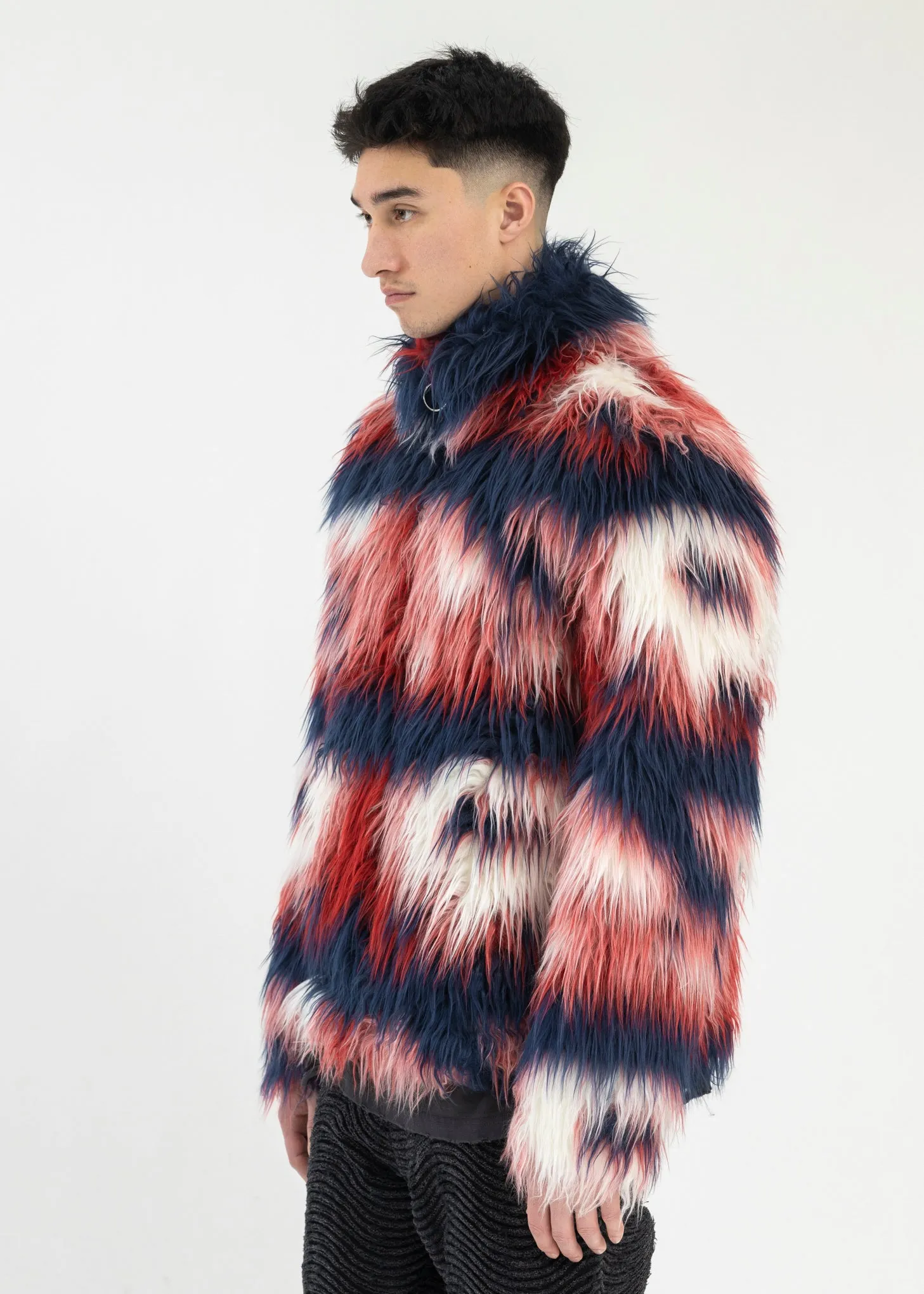 Multicolor Faux Fur Blouson