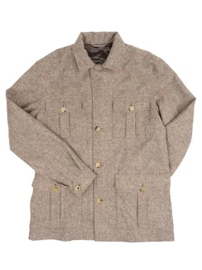 Natural Oat Donegal Tweed Safari Jacket