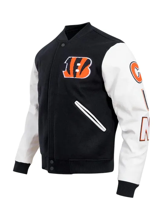 NFL CINCINNATI BENGALS CLASSIC WOOL VARSITY JACKET | NFL LEATHER JACKET
