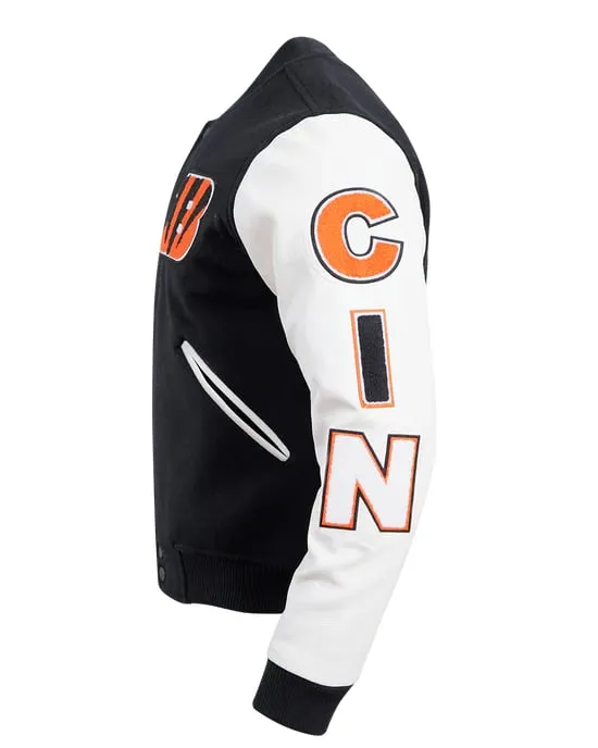 NFL CINCINNATI BENGALS CLASSIC WOOL VARSITY JACKET | NFL LEATHER JACKET